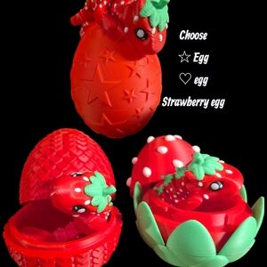 3D PrintedStrawberry Dinosaur Egg Toy